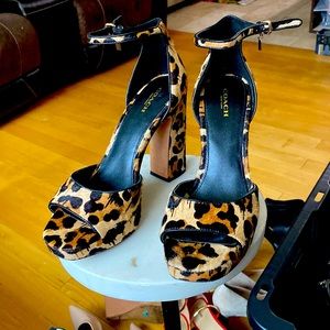 Coach Leopard heels